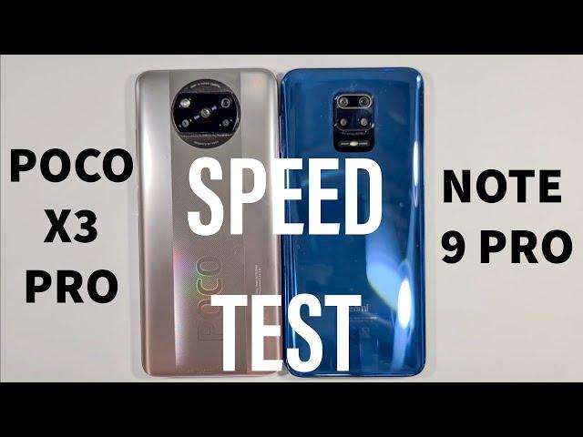 Xiaomi Poco X3 Pro vs Xiaomi Redmi Note 9 Pro Speed Test