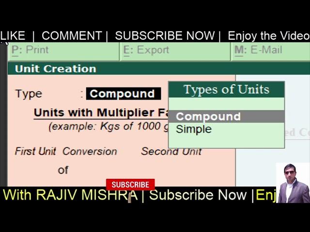 Units Compound units in Tally ERP9 | Tally Chapter 28