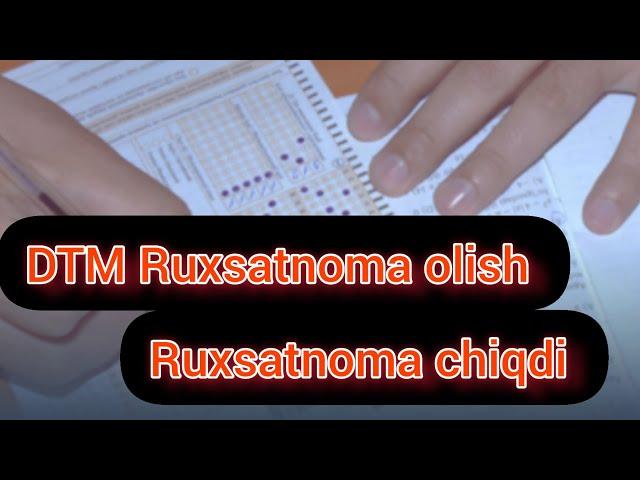 DTM Ruxsatnoma olish Ruxsatnoma chiqdi tez koʻring