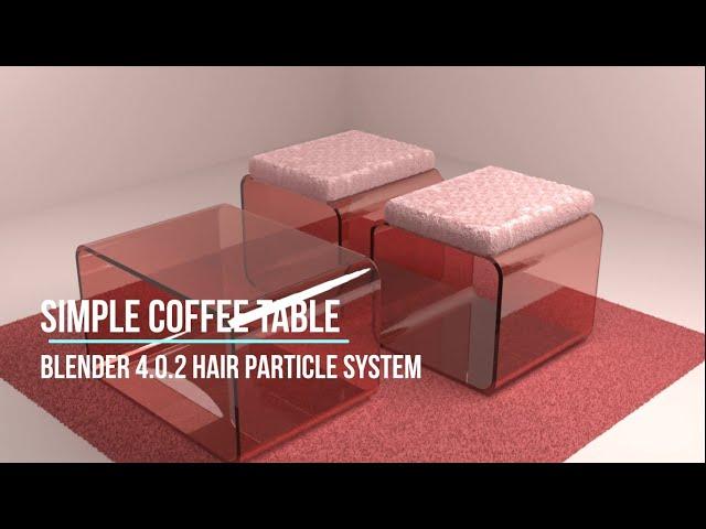 Cute pink coffee table set blender 3d model