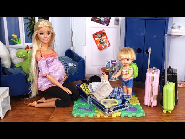 Barbie & Ken Family Morning Routine, Baby Room & Travel Videos