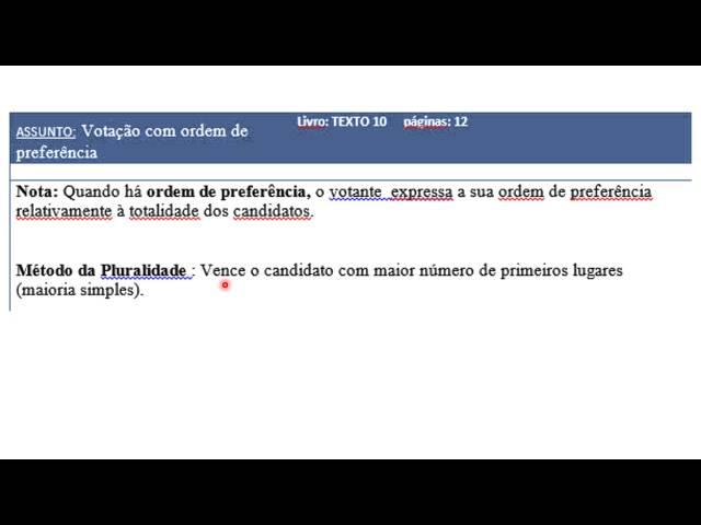 Vídeo1 maioria simples, maioria absoluta, pluralidade