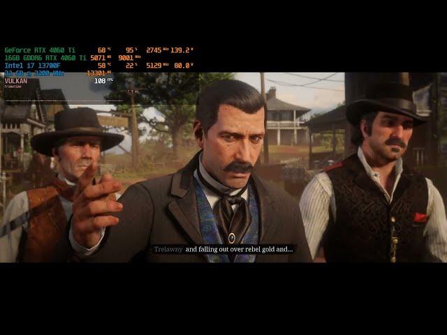 Red Dead Redemption 2 - RTX 4060 Ti 16GB + i7 13700F | 1080P | ULTRA Settings