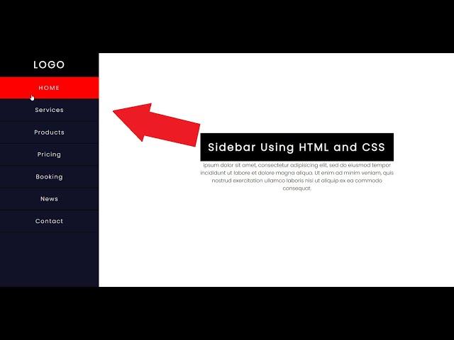 Sidebar using HTML and CSS || Vertical Navigation || Site OverFlow