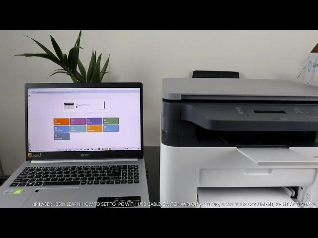 How  to Set up HP Laserjet 135W To PC With USB Cable, Scan Your Document, Print, and Share To Email