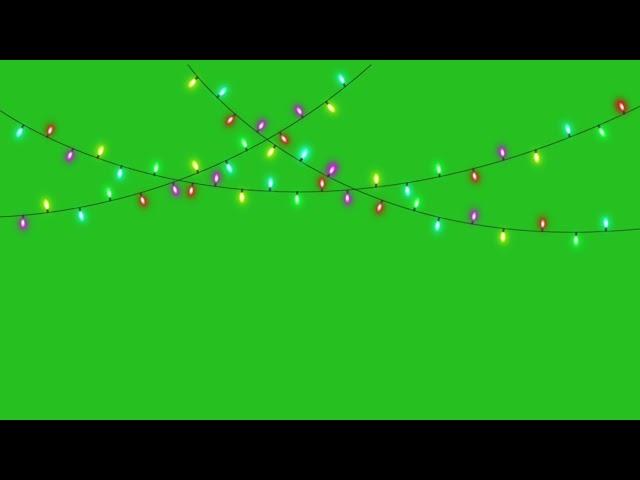 4K Christmas Lights Green Screen