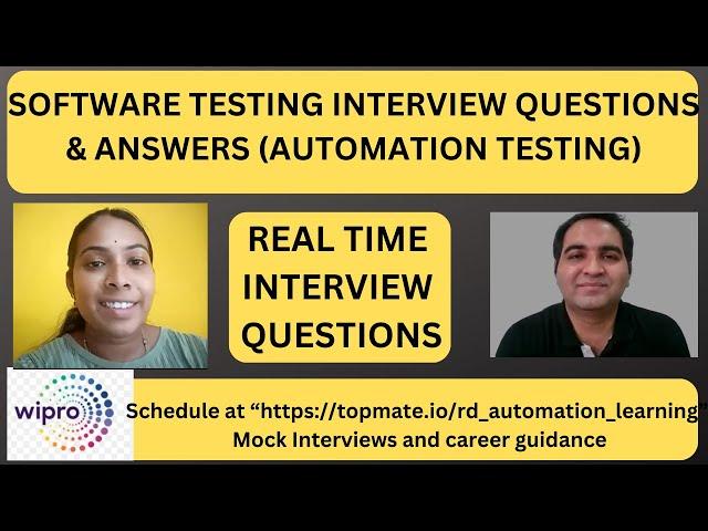 Software Testing Interview Questions and Answers | RD Automation Learning