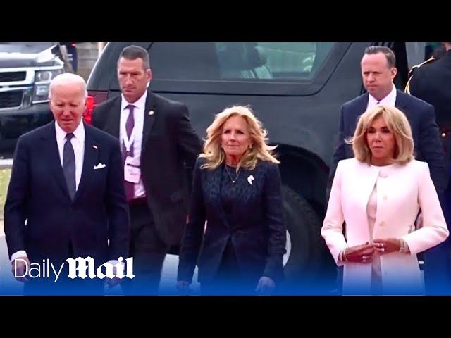 Jill Biden tells Joe to 'switch sides' as they meet Macrons