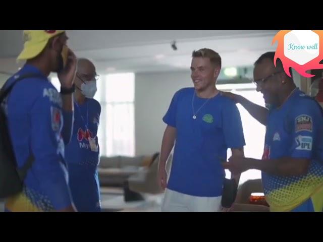 Team CSK give warm farewell to Sam Curran. #csk #samcurran #msd #msdhoni #ipl #ipl2021