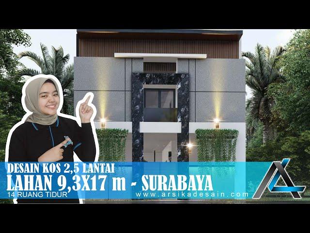 DESAIN KOS 9,3 X 17 METER I SURABAYA – DESAIN RUMAH MINIMALIS MODERN  #jasaarsitek #jasadesain