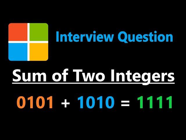 Sum of Two Integers - Leetcode 371 - Java