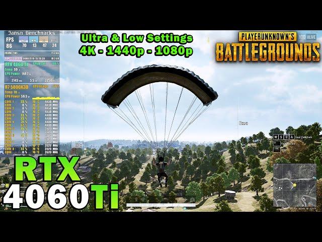 PUBG | RTX 4060 Ti | Ryzen 7 5800X3D | 4K - 1440p - 1080p | Ultra & Very Low Settings