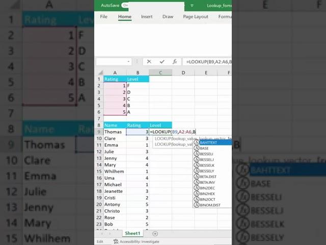 How to Use the LOOKUP Function in Excel