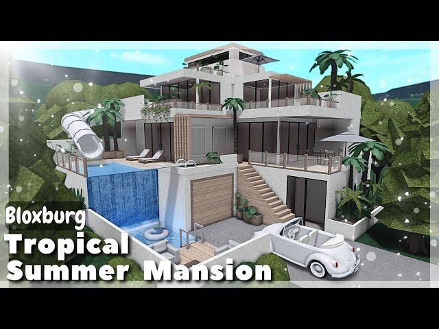 BLOXBURG: Tropical Summer Mansion Speedbuild | Roblox House Build