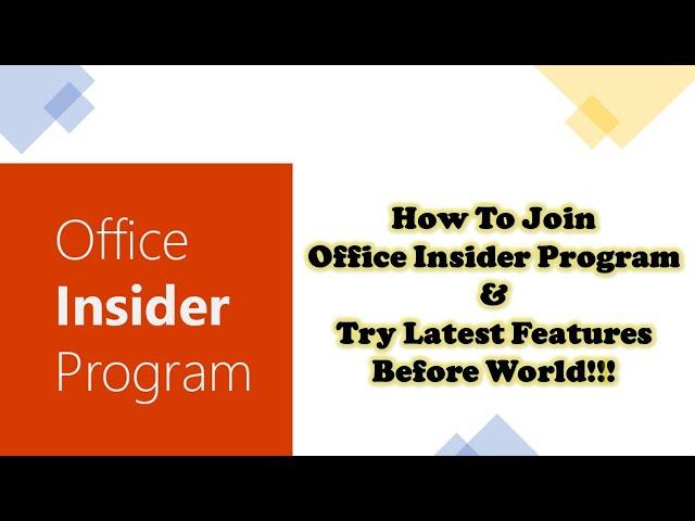 How to Join Microsoft Office Insider Program