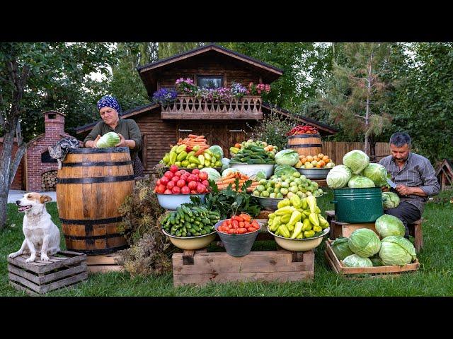 Pickling  Seasonal Vegetables in a 200 Liter Wooden Barrel