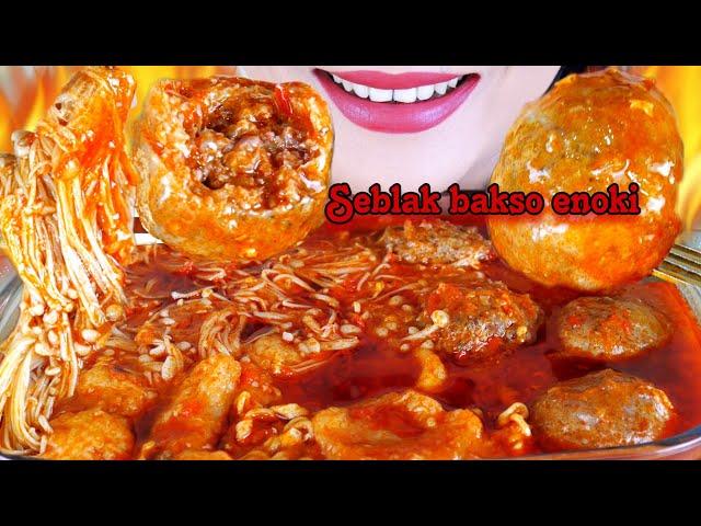 ASMR SEBLAK BAKSO JAMUR ENOKI PEDAS | EATING SOUNDS