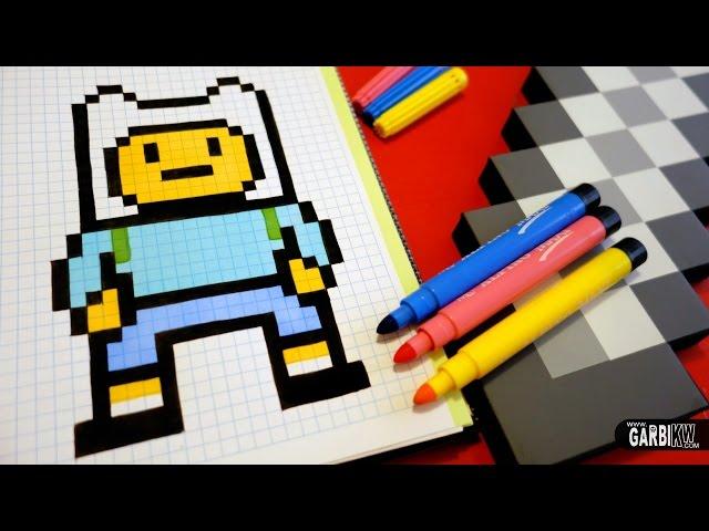 Handmade Pixel Art - How To Draw Finn the Human #pixelart