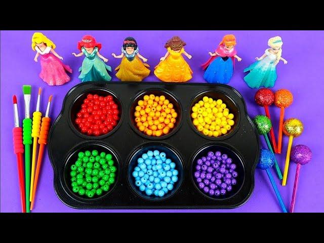Satisfying Video | DIY How to make Rainbow Slime Candy Frozen Elsa Disney Princess Cutting ASMR