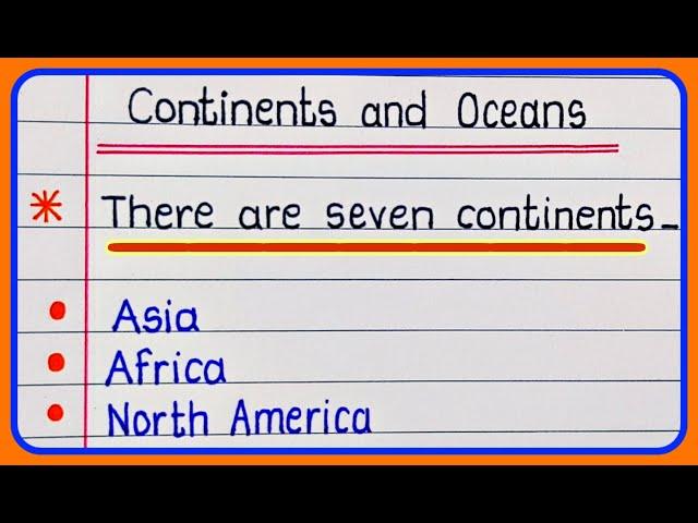 Learn Seven Continents and five oceans || Continents and oceans of the world in english