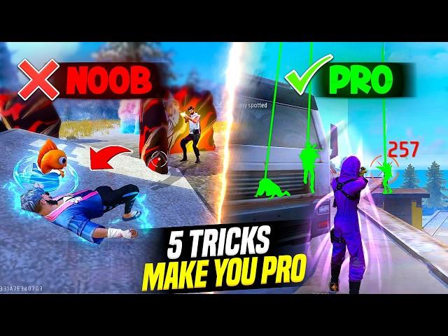 5 TIPS AND TRICKS MAKE YOU PRO  || HOW TO BECOME PRO PLAYER IN FREE FIRE || FIREEYES GAMING