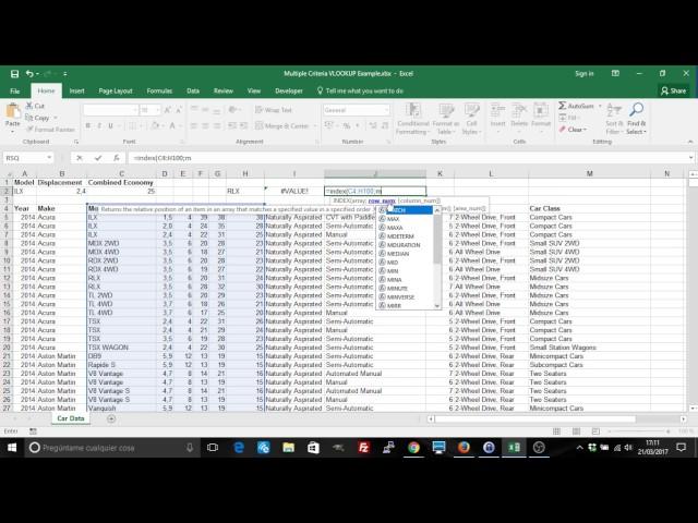 Excel: Using Match and Index functions instead of VLookup