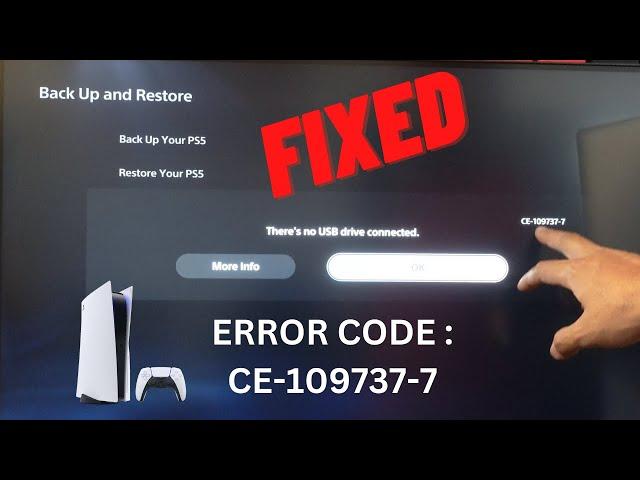 How to Fix PS5 Error Code : CE-109737-7 There's no USB Drive Connected