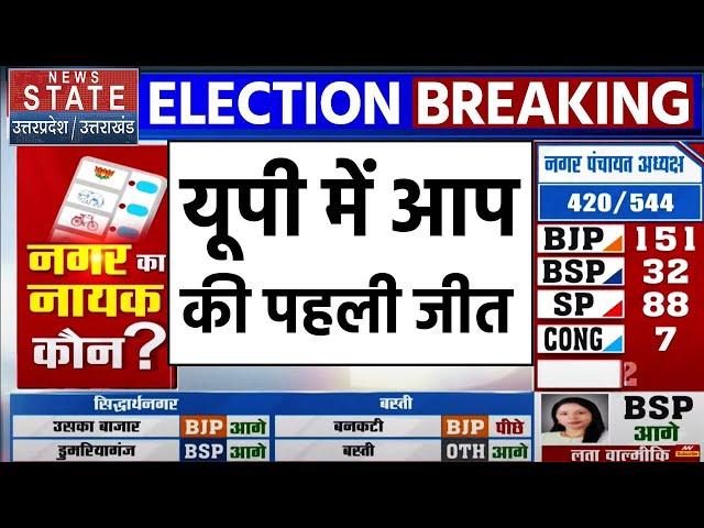 UP Nikay Chunav Results LIVE: यूपी में आप की पहली जीत | UP Election 2023 Results LIVE