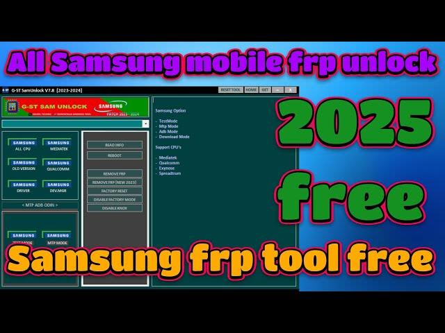 New FRP Tool All Samsung FRP Bypass Tool 2024 Android 11/12/13/14 Google Account Bypass