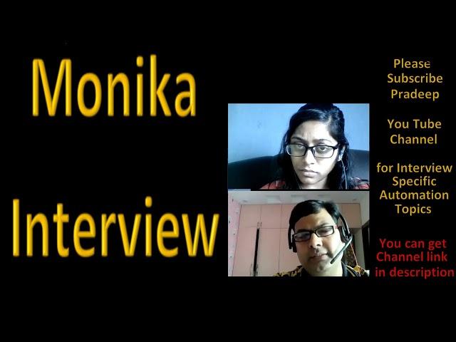 Automation Testing Mock Interview of Monika | Pradeep Nailwal