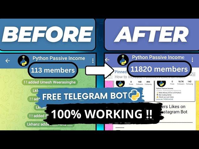 Use This Telegram Bot & Get Up to 10K Members Using Python Works on Any Device! 2023