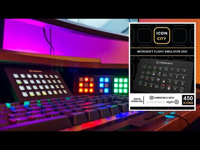 Microsoft Flight Simulator | Icon City Stream Deck Profile + 450 iCons | Stream Deck