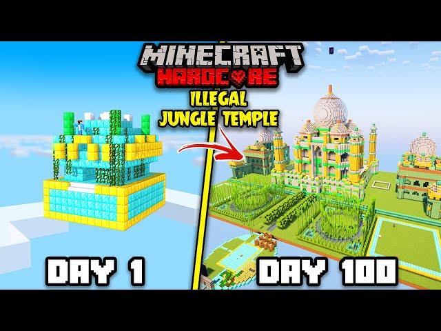 I Survived 100 Days On ILLEGAL Jungle Temple in Minecraft Hardcore