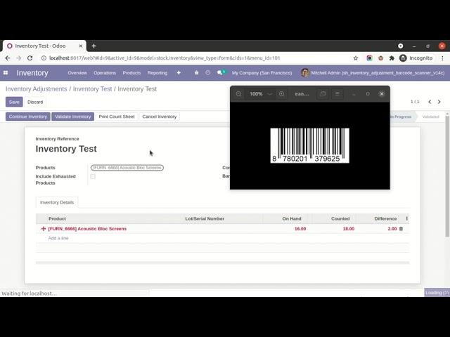 Inventory Adjustment Barcode Scanner Odoo