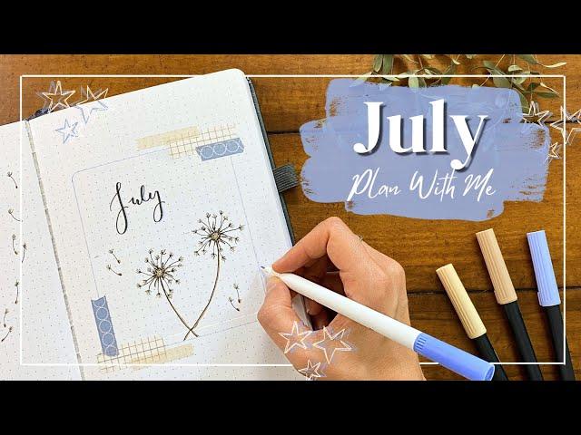 Minimal & Charming Dandelions July Bullet Journal Set Up! | PLAN WITH ME