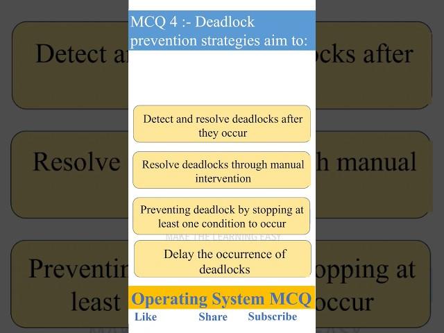 Operating system Mcq on Deadlock necessary condition #csjunction