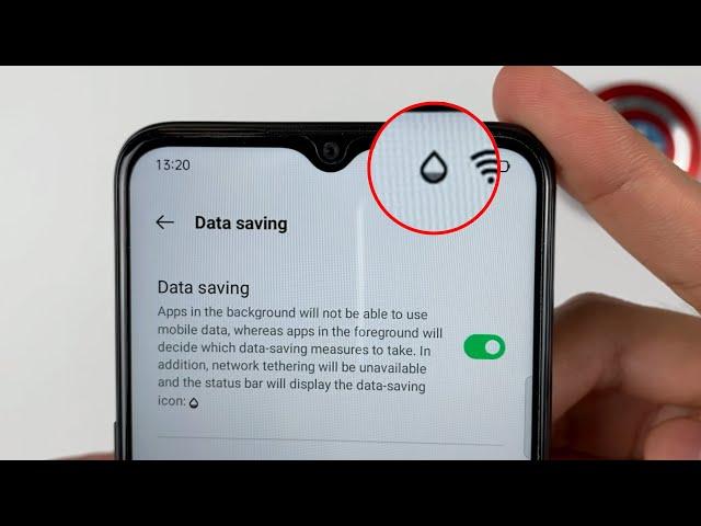 How to Turn on/off Data Saving, Water Drop icon on OPPO A55 5G Android 11