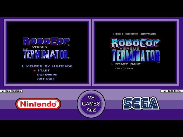 Robocop Vs Terminator  (NES VS Master System) - Side By Side Comparison Graphics  (NES-Prototype)