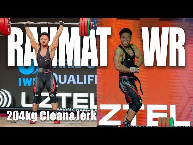 Rahmat Erwin Abdullah 204kg Clean and Jerk World Record | Rahmat vs Rizki | Asian Championship 2024