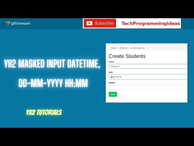 Yii2 Masked Input datetime