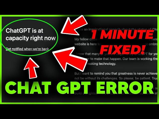FIXED Chat GPT is at Capacity Right Now Get Notified when we're back | How to Use Chat GPT #chatgpt