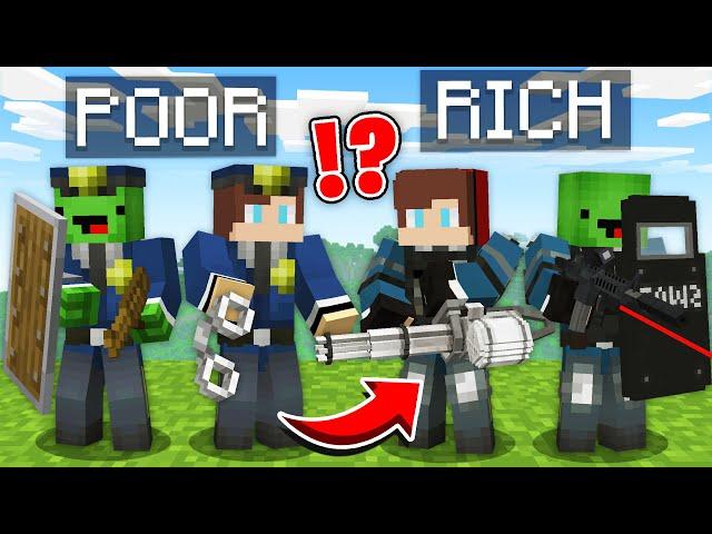 JJ and MIKEY from POOR to RICH POLICE in Minecraft! - Maizen