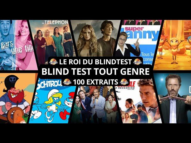 BLIND TEST TOUT GENRE - 100 EXTRAITS (Films, Séries, Dessin Animés, Musiques, Pubs)