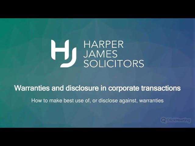 Warranties and disclosure in corporate transactions