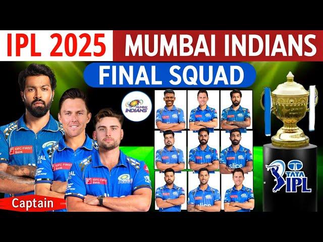 IPL 2025 - Mumbai Indians Final Squad (So Far) | MI Team 2025 Players List | MI 2025 Squad