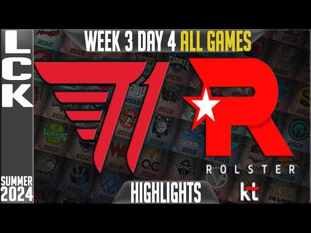 T1 vs KT Highlights ALL GAMES | LCK Summer 2024 W3D4 | T1 vs KT Rolster Week 3 Day 4