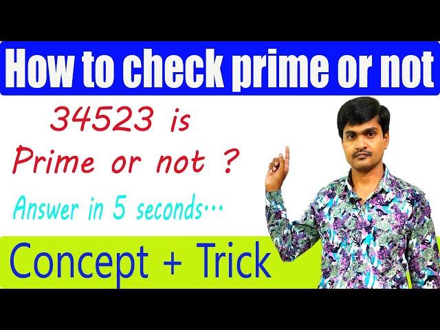 How to Check a number is Prime Number or not ? | Full Concept on Prime Numbers & Short Trick