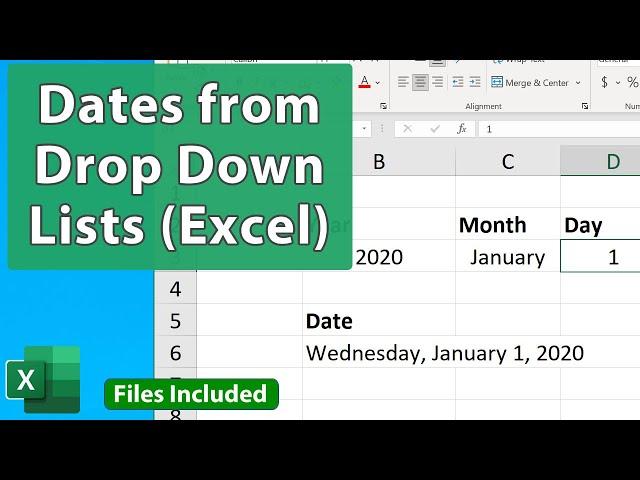 Make Dates from Drop Down Lists in Excel - EQ93