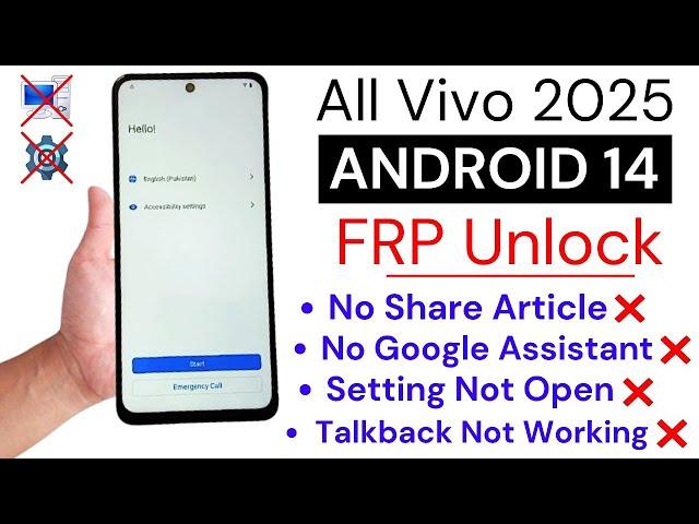 All Vivo Android 14 Google/FRP Bypass - Unlock 2025 | Settings Not Open | New Method Without PC