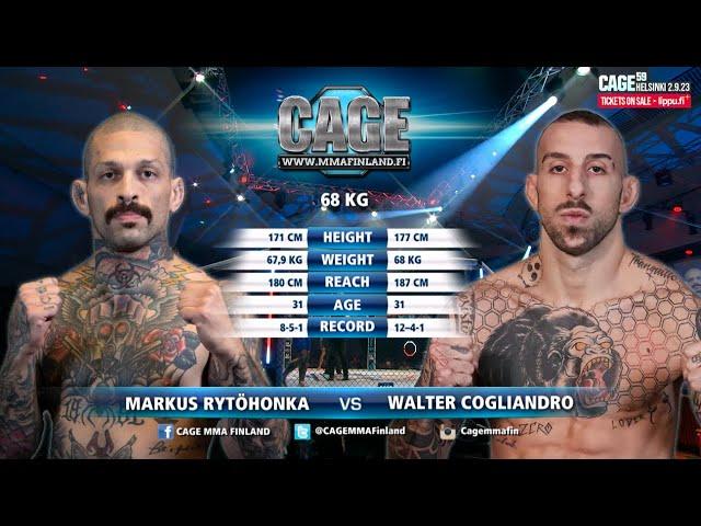 CAGE 58: Rytöhonka vs Cogliandro  (Complete MMA Fight)